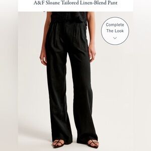 A&F Sloane Tailored Wide Leg Linen/Cotton Pant